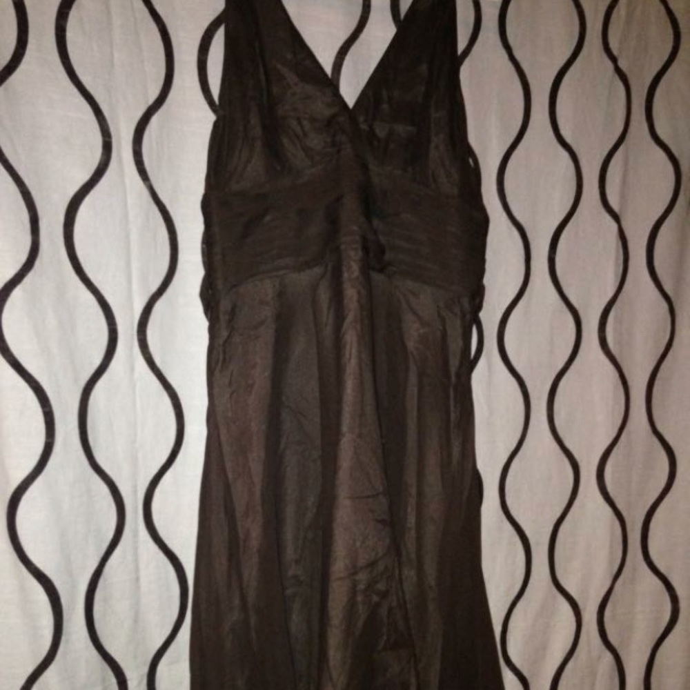 Maggie London size 12 brown silk dress